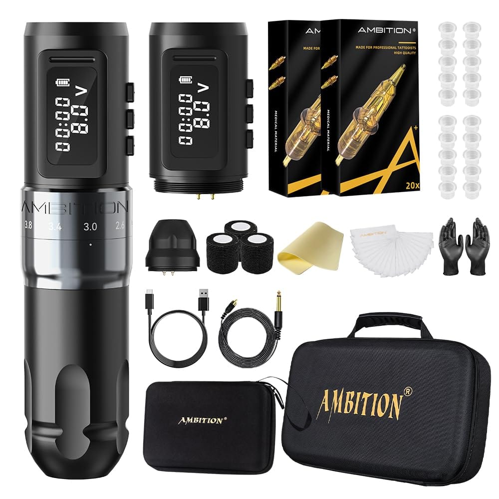 Kit de tatuaje | Máquina de tatuaje inalámbrica Ambition Mars-U