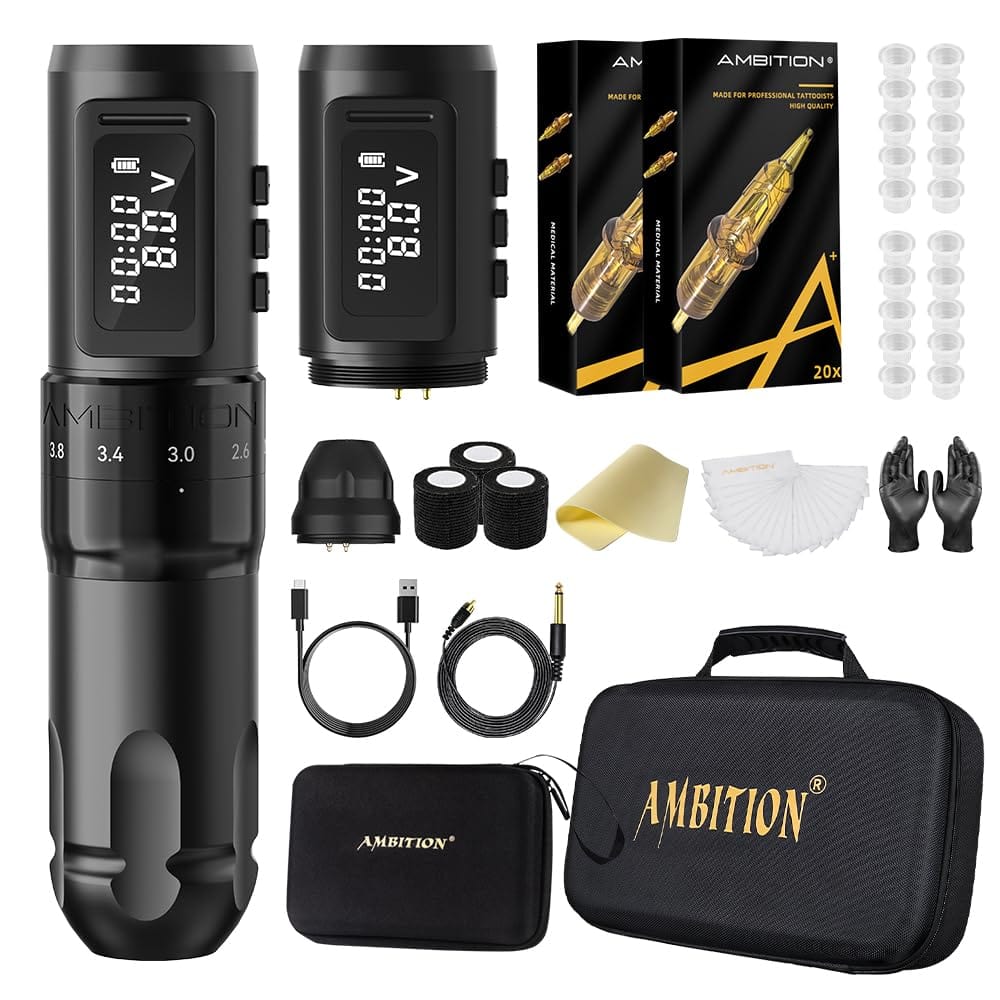 Kit de tatuaje | Máquina de tatuaje inalámbrica Ambition Mars-U