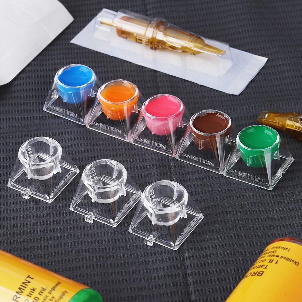 Ambition Disposable Tattoo Ink Cups with Interlocking Design - 240Pcs