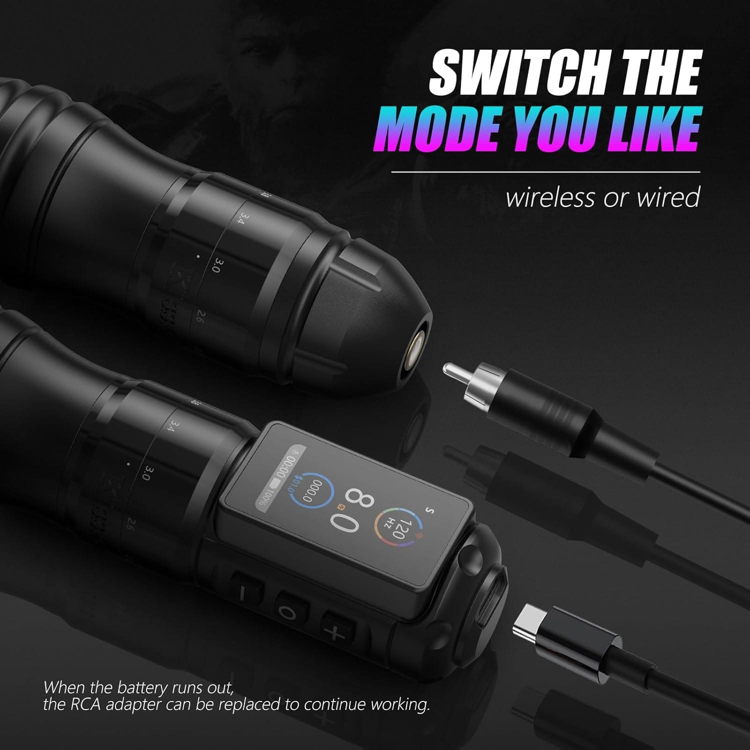 Kiss Of Dragon TRAVELER-T2 Wireless Tattoo Pen Machine with 6 Strokes Length 2.2mm-4.2mm