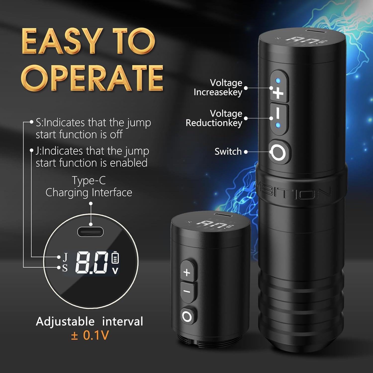 Ambition Torden-X Wireless Tattoo Pen Machine