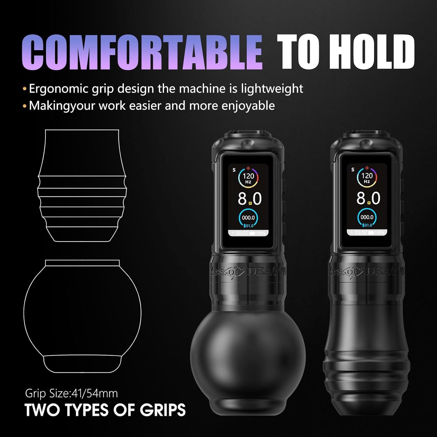 Ambition Traveler T1 Wireless Tattoo Machine with 54mm Large Grip