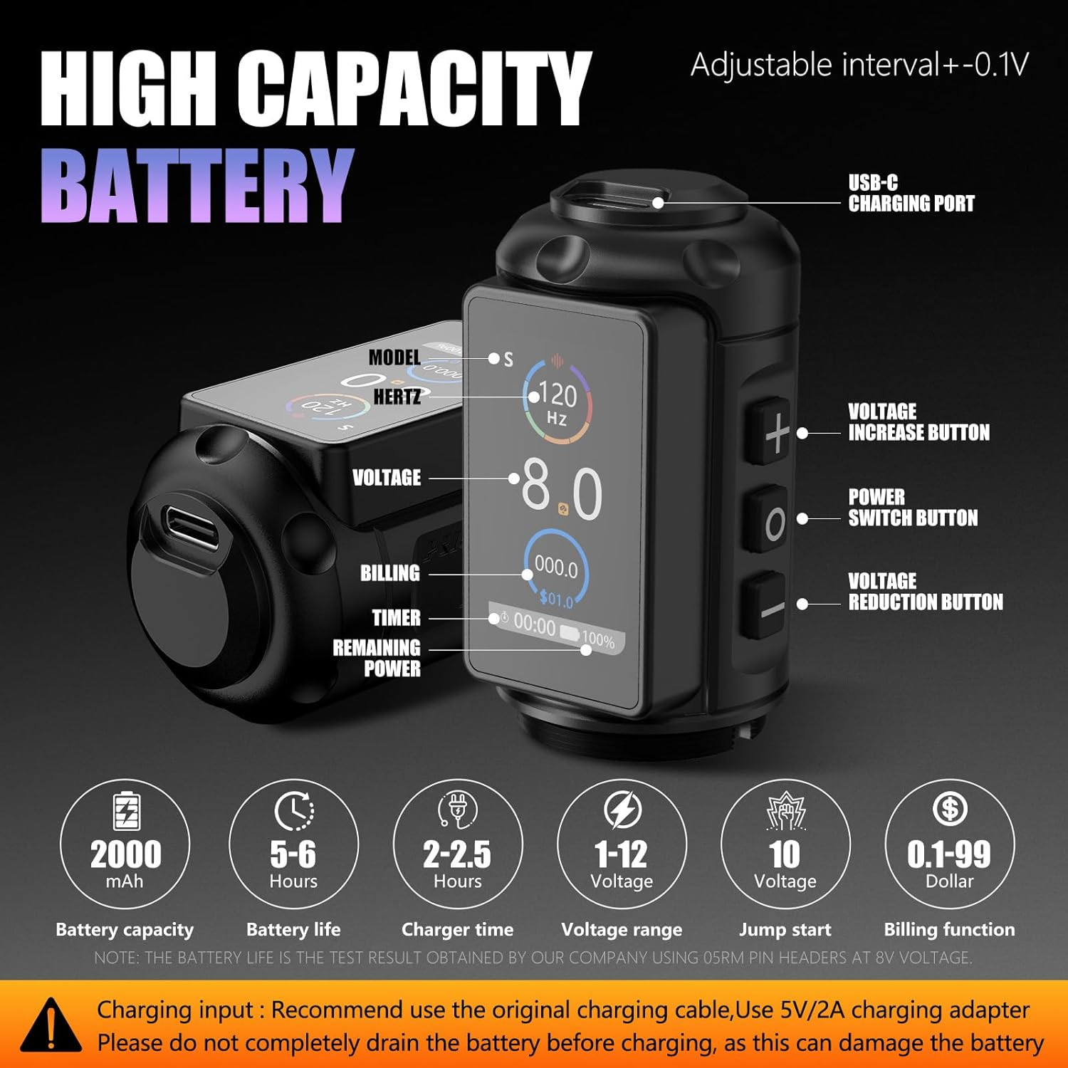 Ambition Traveler T1 Wireless Tattoo Machine with 54mm Large Grip