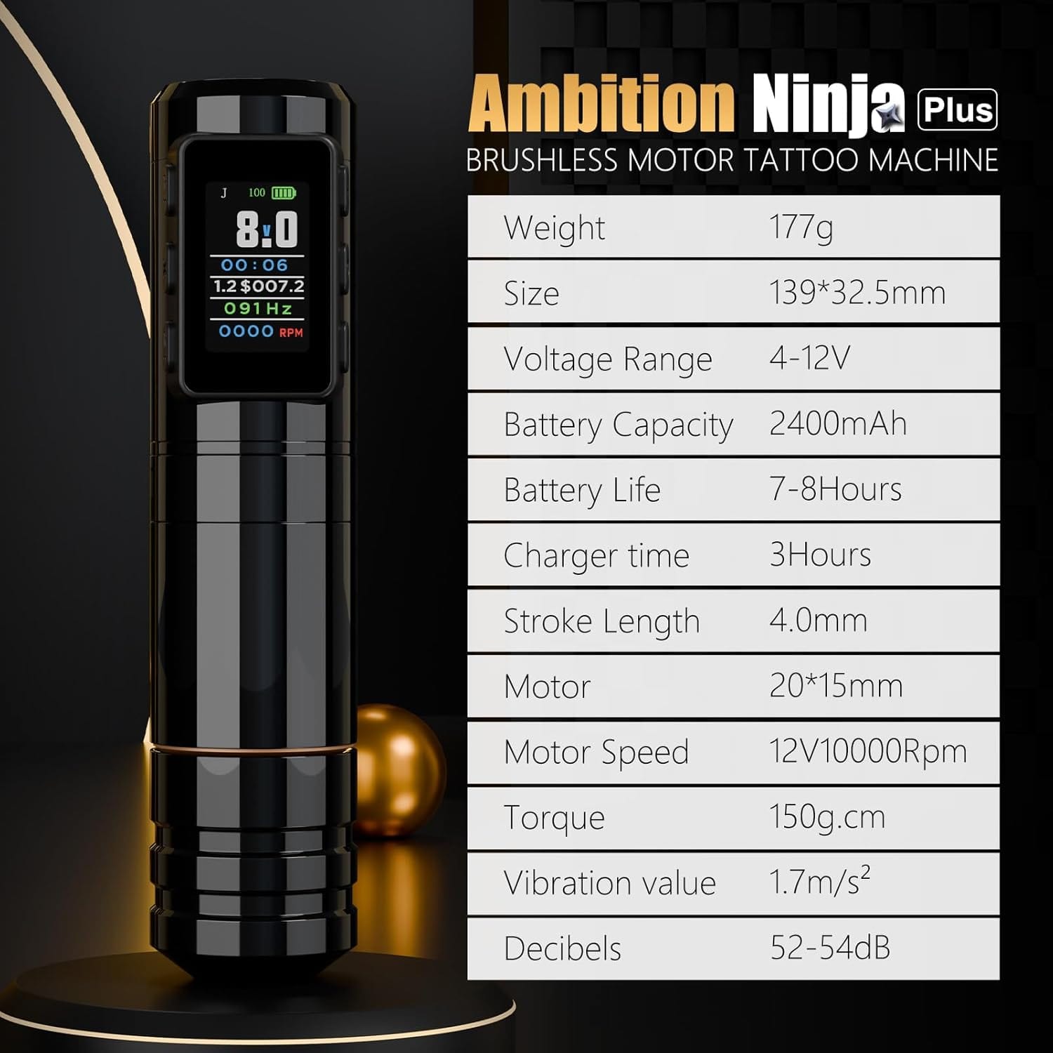 Ambition Ninja Plus 2 Wireless Tattoo Pen Machine