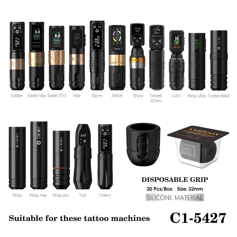 Ambition Soldier P1 Disposable Tattoo Grips-20Pcs