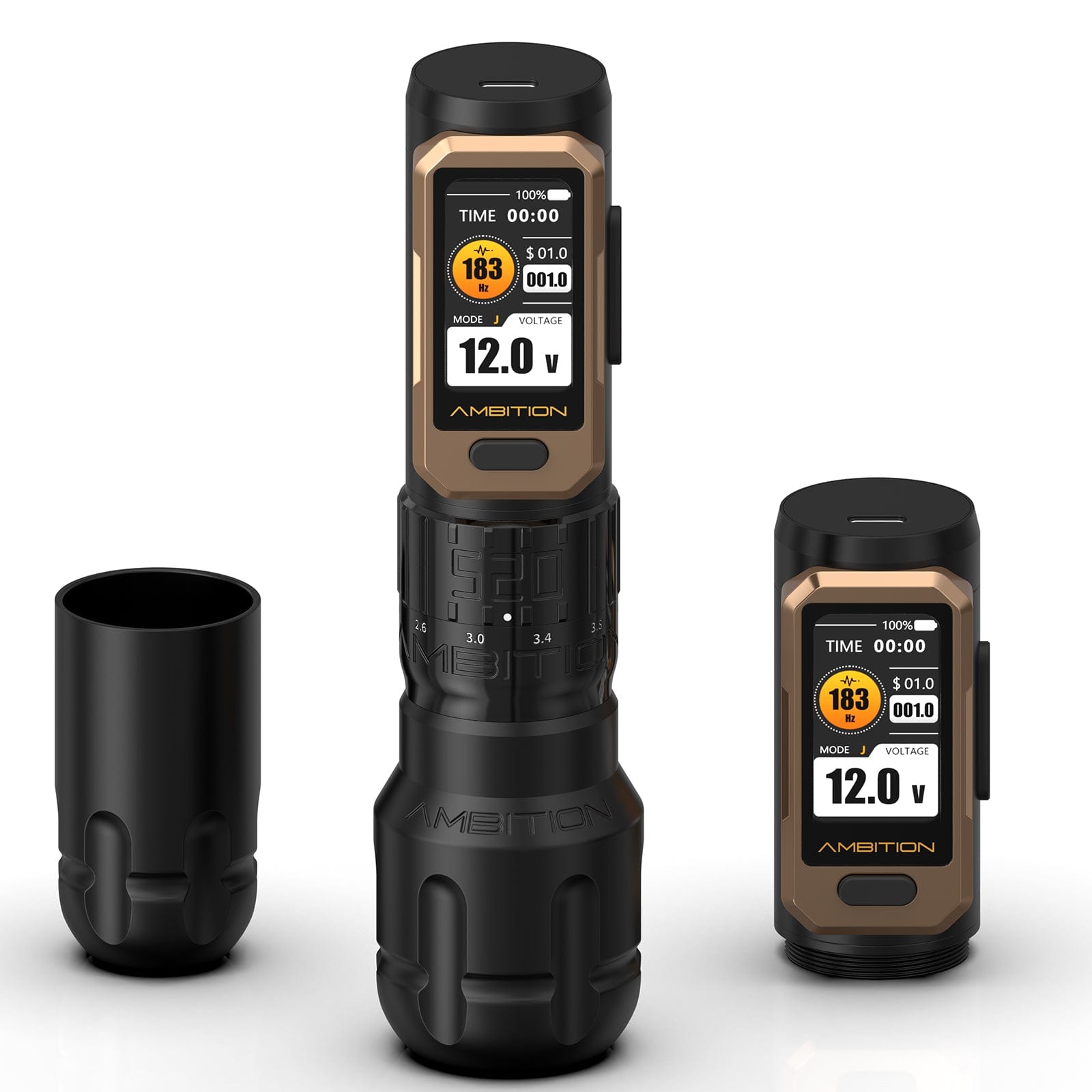 Ambition Soldier Pro 520 Wireless Tattoo Pen Machine with 6 Strokes Length 2.2mm-4.2mm