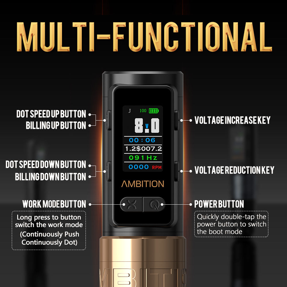 Ambition Soldier Max Wireless Tattoo Pen Machine