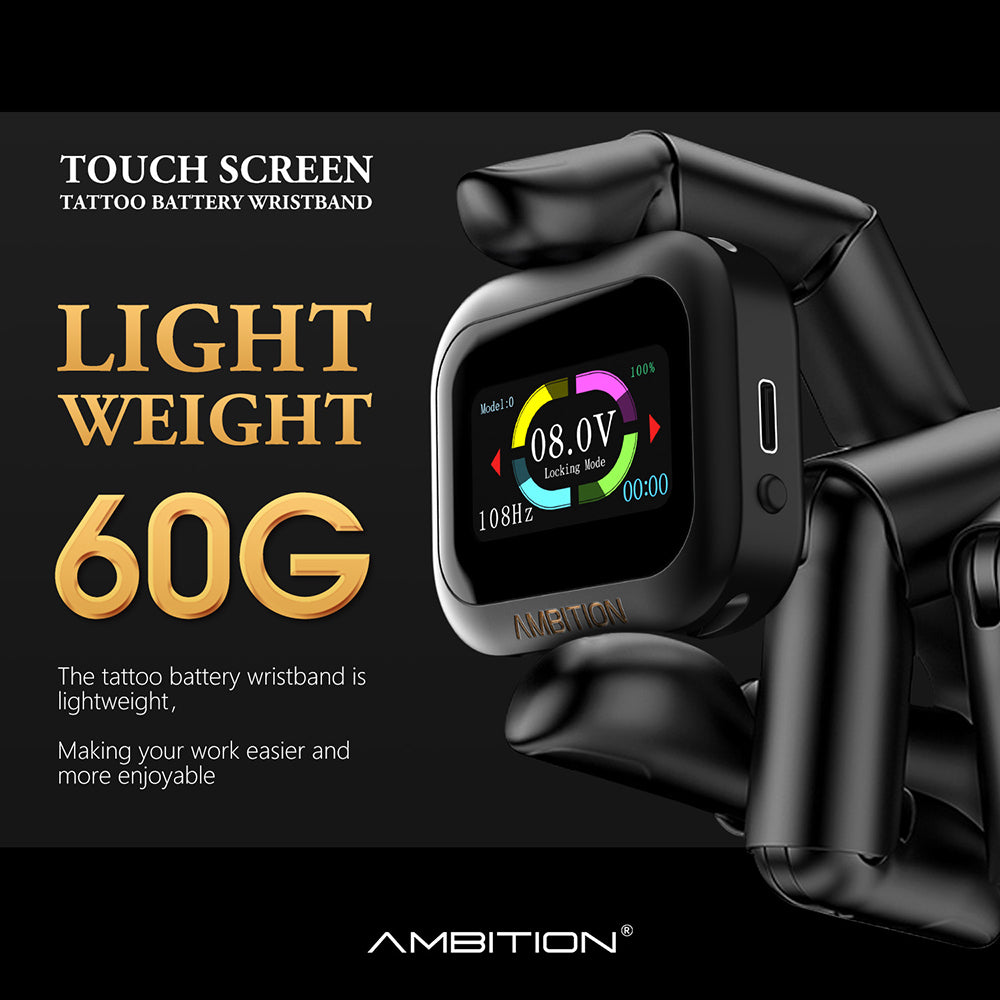 Ambition S1 Touch Screen Tattoo Battery Wristband Supply