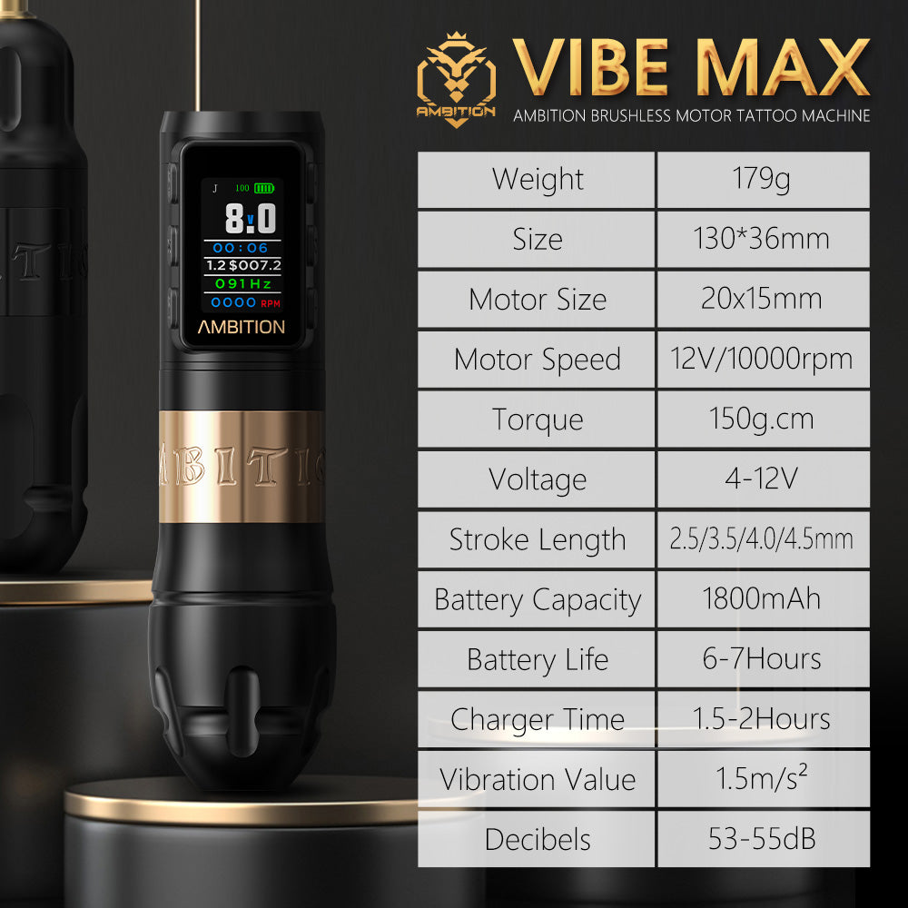 Ambition Vibe Max Wireless Tattoo Pen Machine