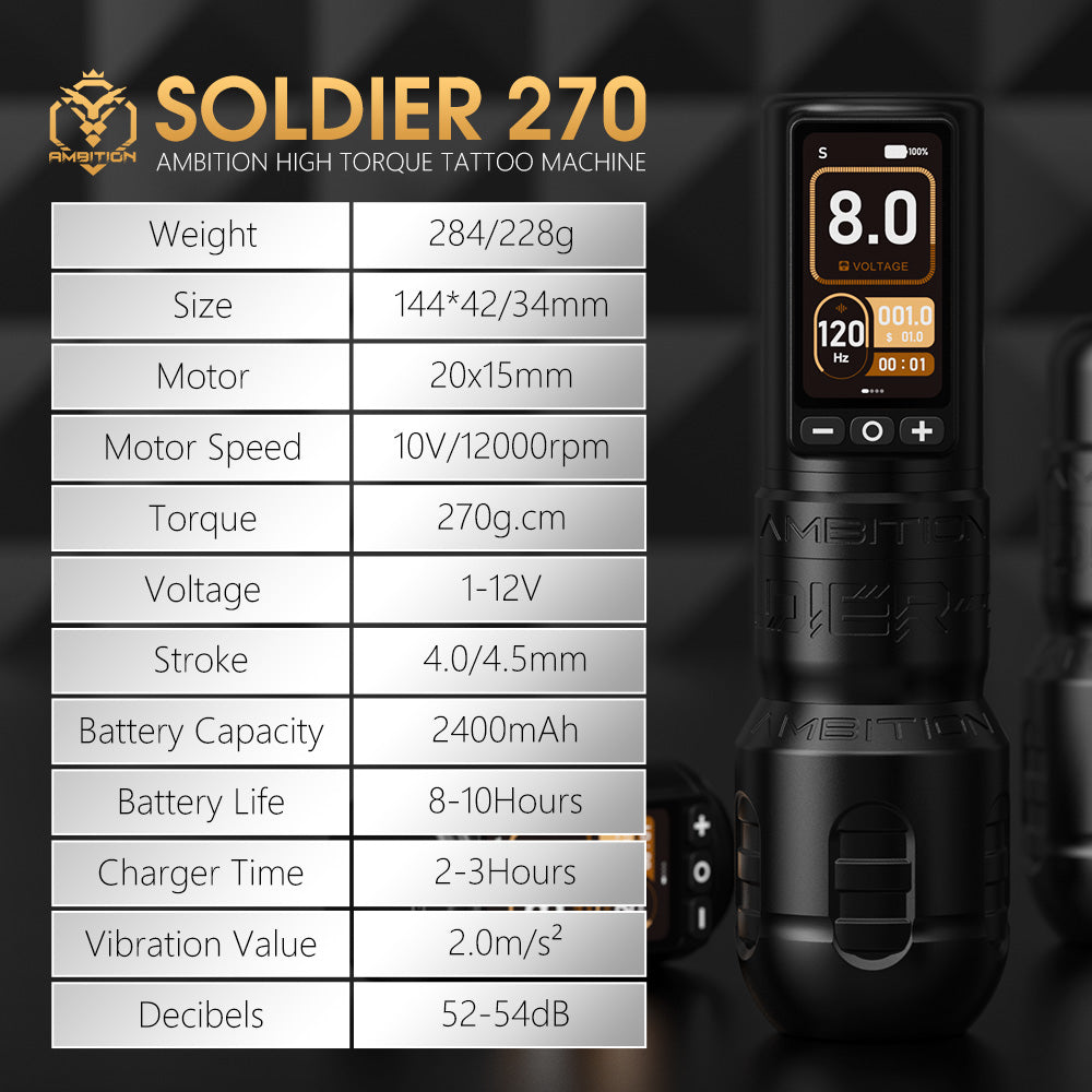 Ambition Soldier 270 Wireless Tattoo Pen Machine