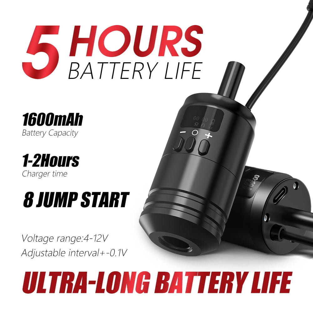 Ambition 2 in 1 Tattoo Battery Grip with Traditional Tattoo Machine