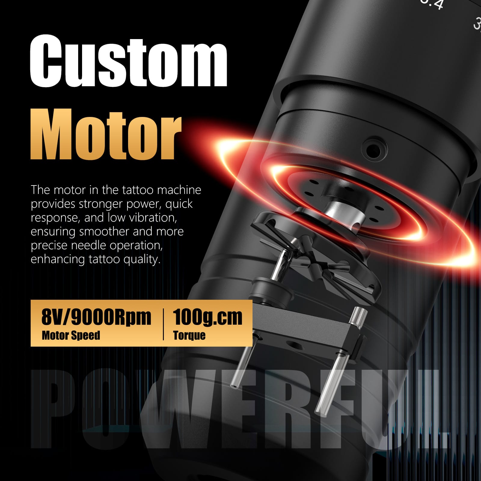 Ambition Flash Wireless Tattoo Machine Adjustable Stroke 2.0-4.2mm