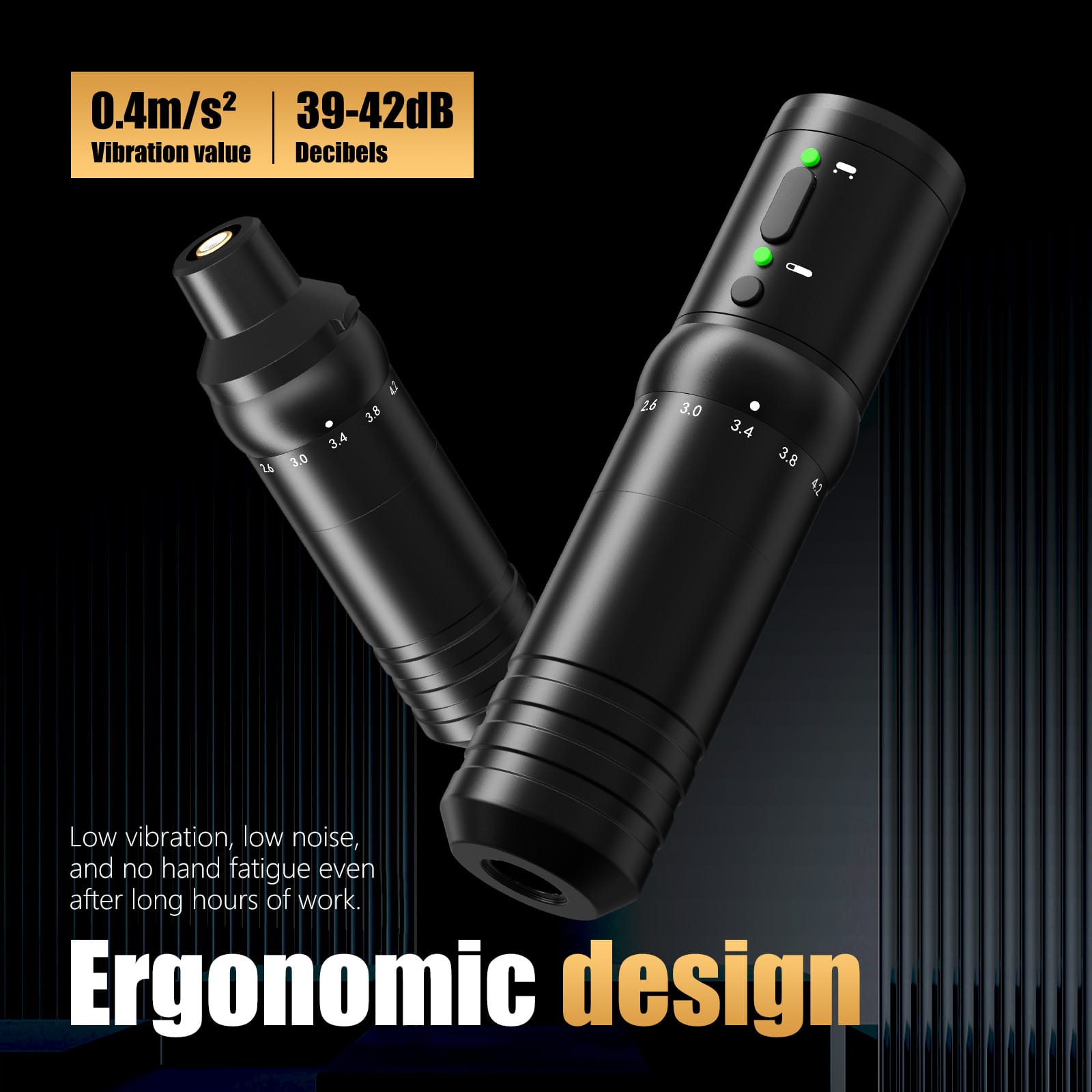 Ambition Flash Wireless Tattoo Machine Adjustable Stroke 2.0-4.2mm