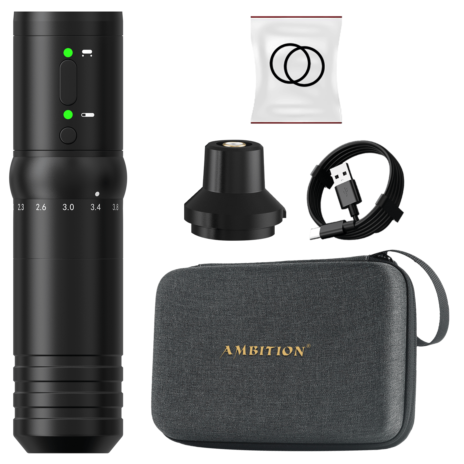 Ambition Flash Wireless Tattoo Machine Adjustable Stroke 2.0-4.2mm