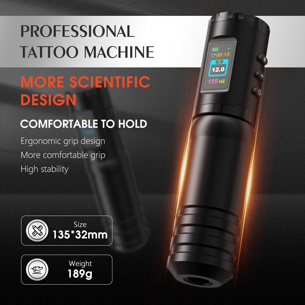 Ambition Wireless Tattoo Machine - Rotary Cartridge Pen with 2000mAh