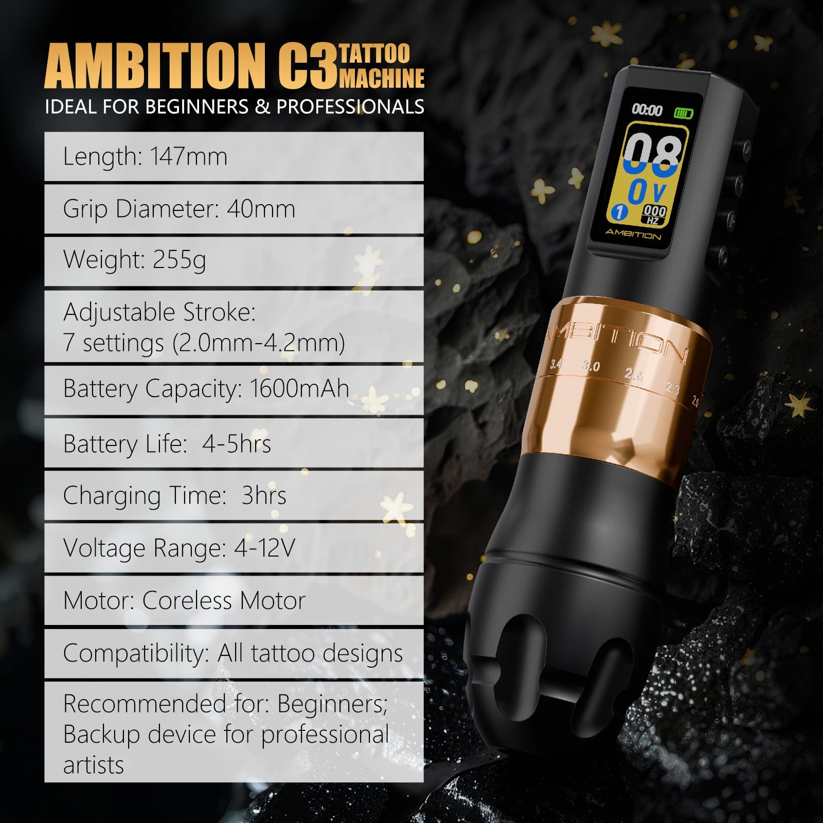 Ambition C3 Wireless Tattoo Pen Machine
