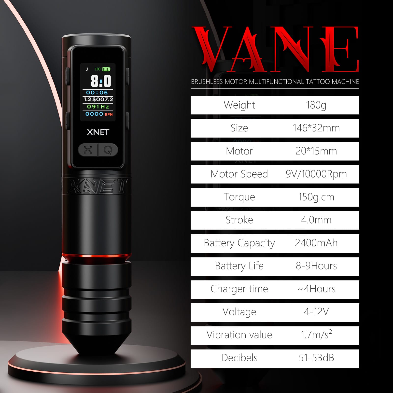 Ambition Ninja Pro/Vane Wireless Tattoo Machine