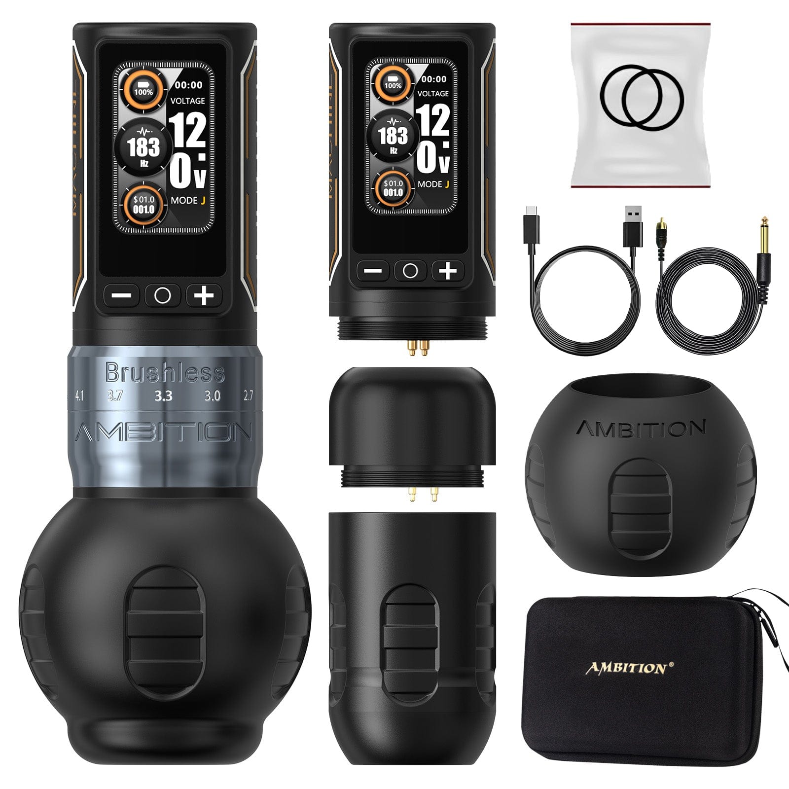 Ambition Ninja Max 280 Wireless Tattoo Pen Machine with 7 Strokes Length 2.4mm-4.5mm