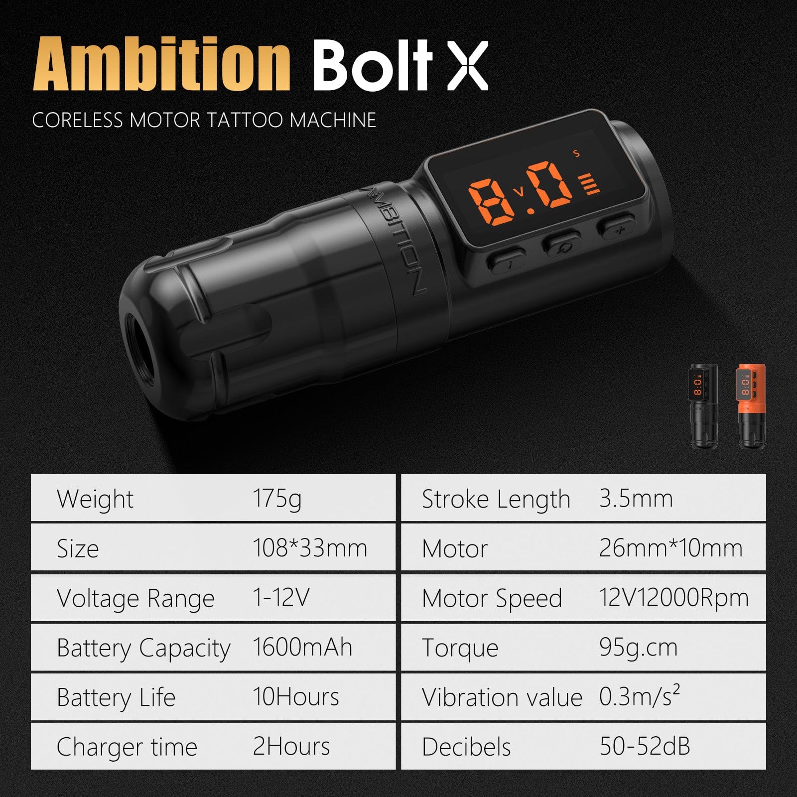 Ambition Bolt-X Wireless Tattoo Pen Machine