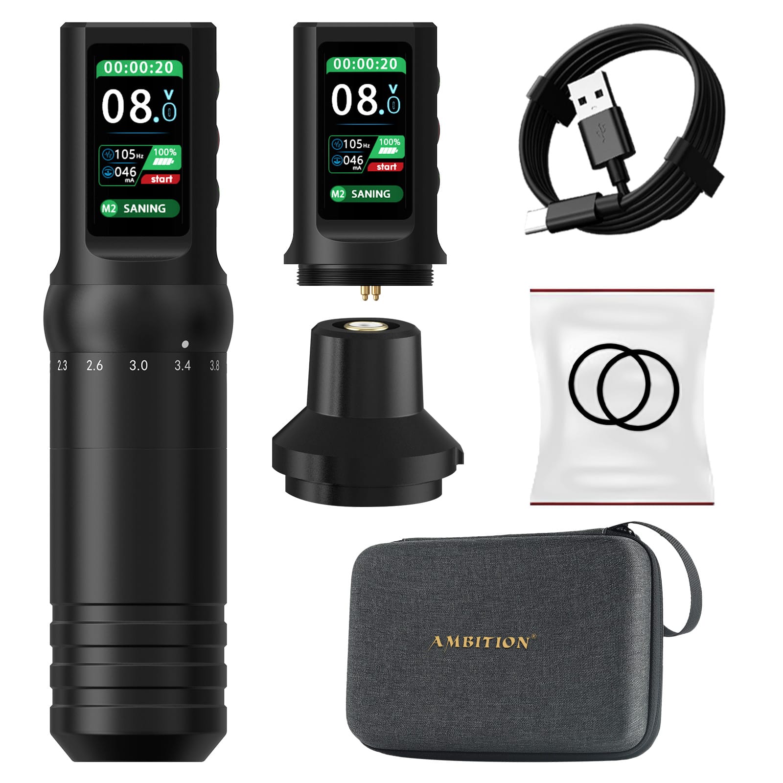 Ambition C5 Wireless Tattoo Pen Machine with 7 Strokes Length 2.0mm-4.2mm