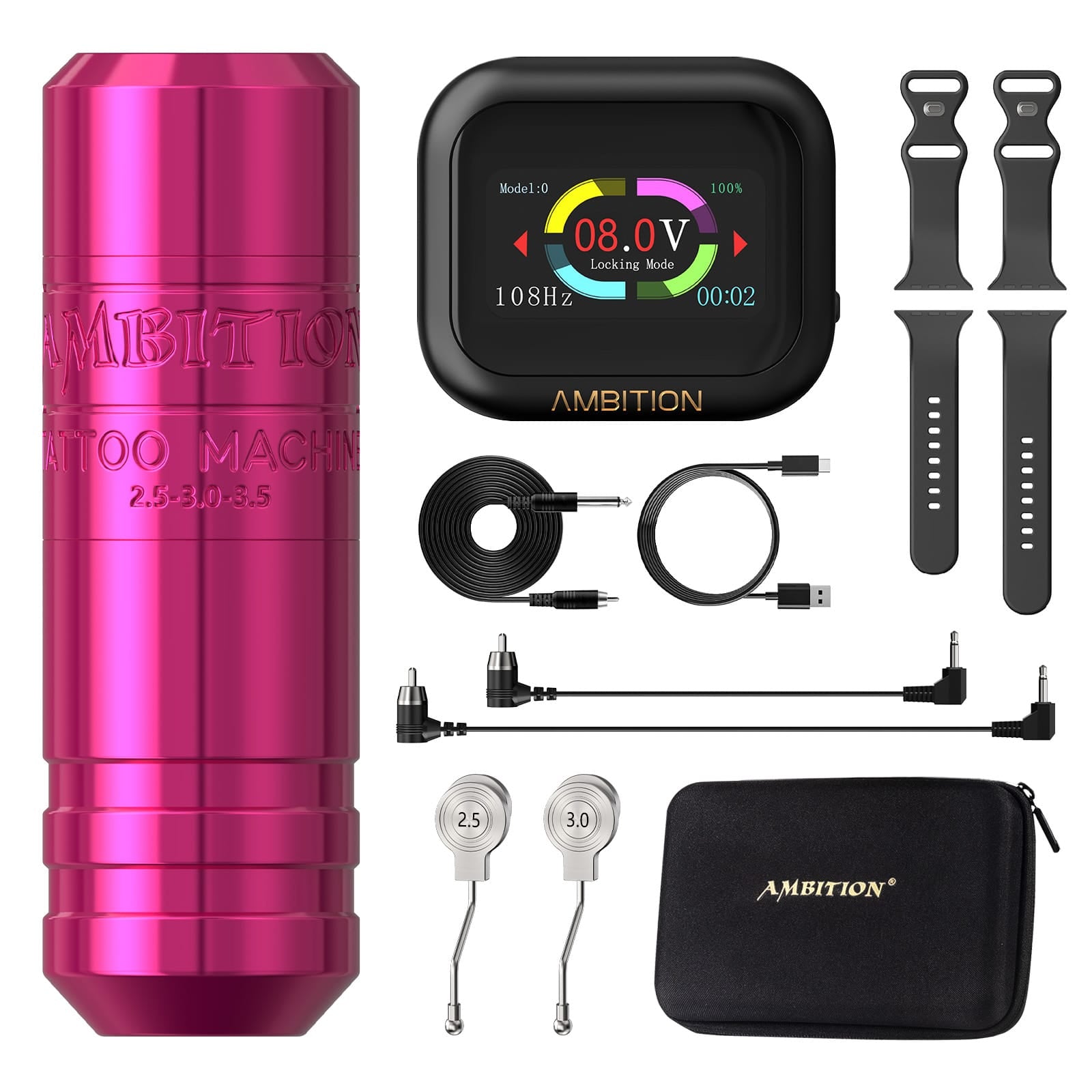 Ambition Torped Rotary Tattoo Machine Short Pen with 2400mAh Touch Screen Tattoo Battery