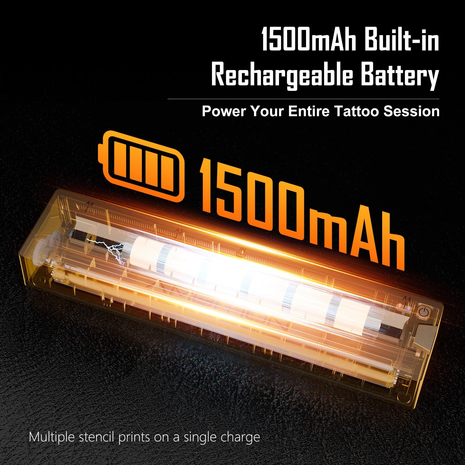 Ambition Wireless Tattoo Stencil Printer with 10Pcs Transfer Paper