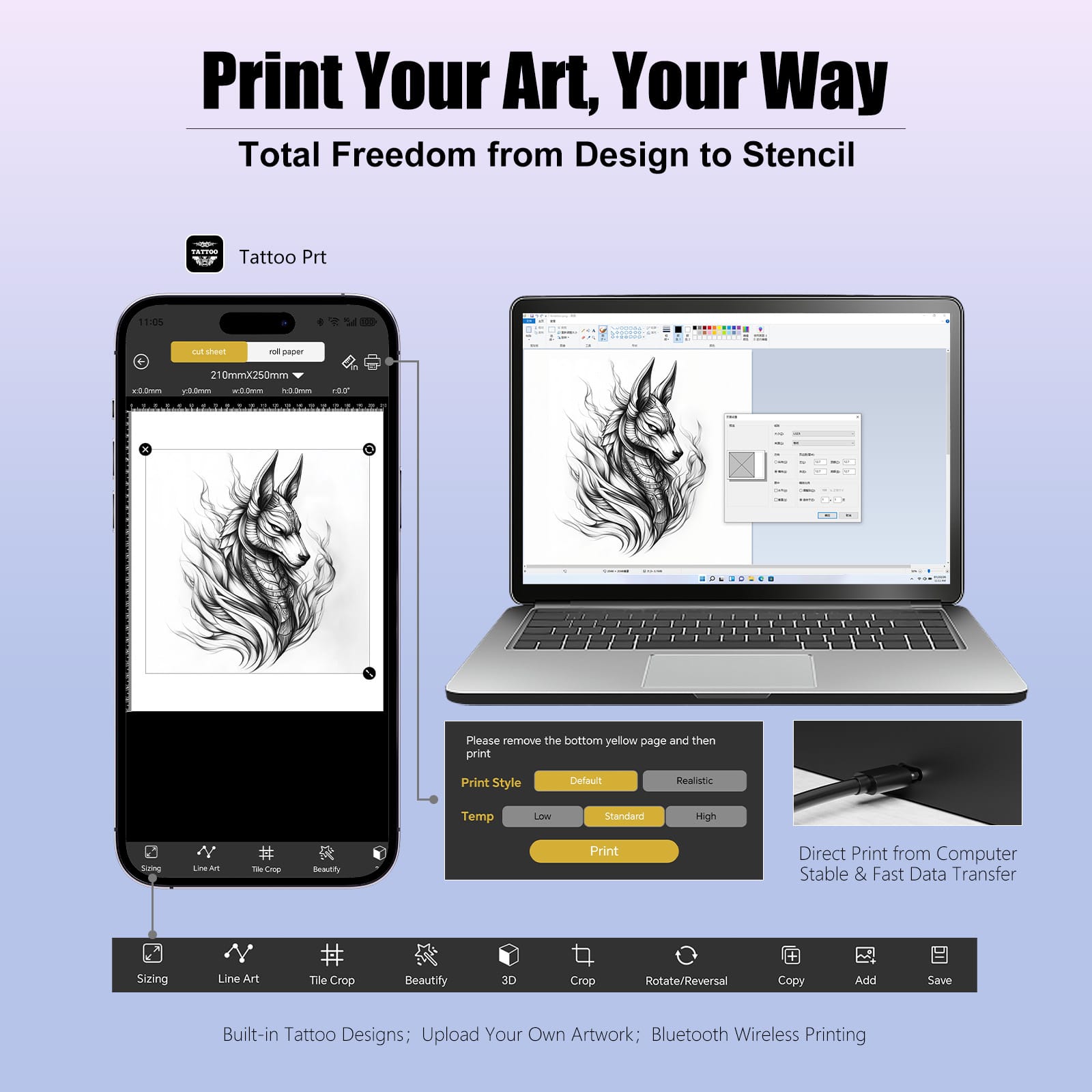Ambition Wireless Tattoo Picture Printer 1500mAh