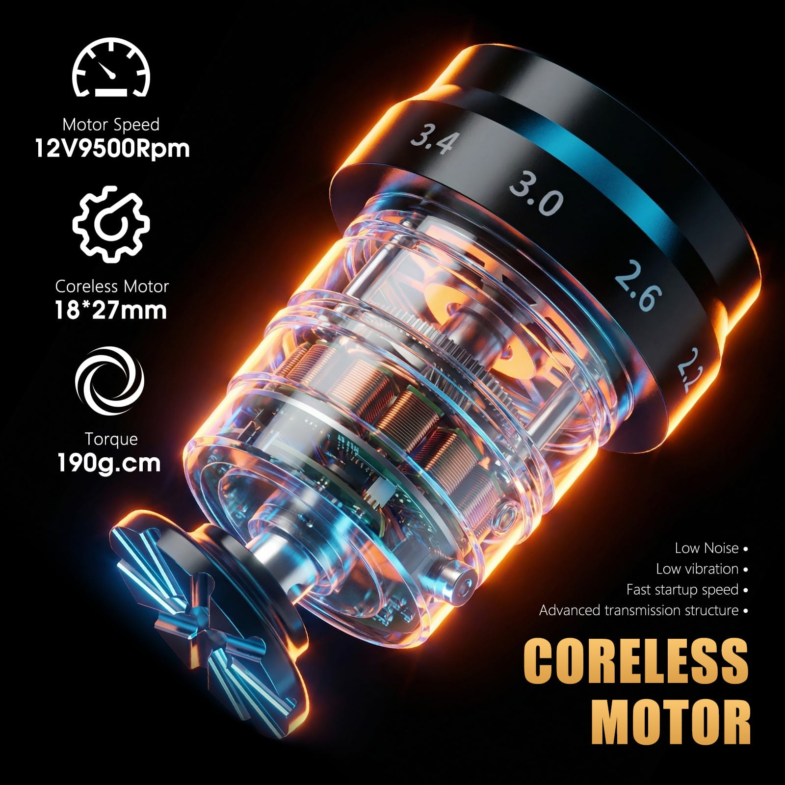 Ambition HUNTER K1 Wireless Tattoo Pen Machine with 6 Strokes Length 2.2mm-4.2mm