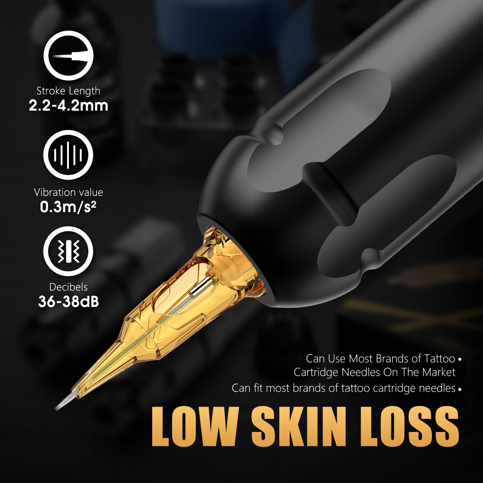 Ambition HUNTER K1 Wireless Tattoo Pen Machine with 6 Strokes Length 2.2mm-4.2mm