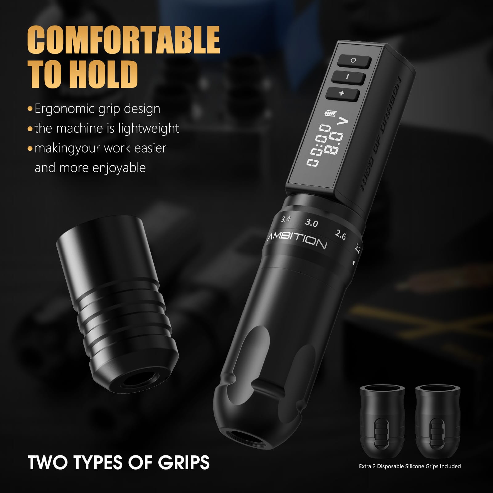 Ambition HUNTER K1 Wireless Tattoo Pen Machine with 6 Strokes Length 2.2mm-4.2mm