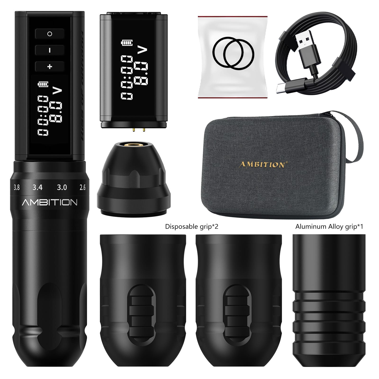 Ambition HUNTER K1 Wireless Tattoo Pen Machine with 6 Strokes Length 2.2mm-4.2mm