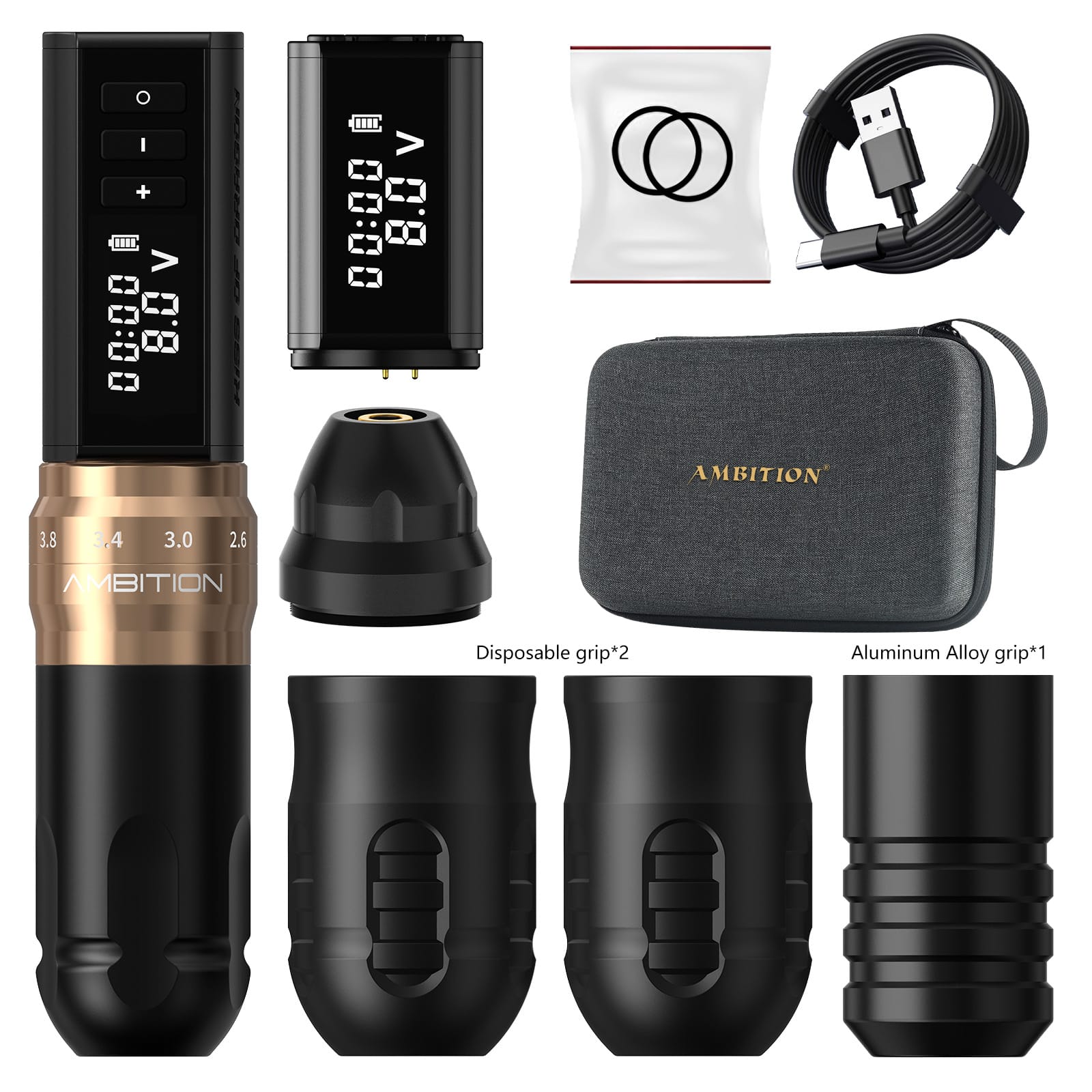 Ambition HUNTER K1 Wireless Tattoo Pen Machine with 6 Strokes Length 2.2mm-4.2mm