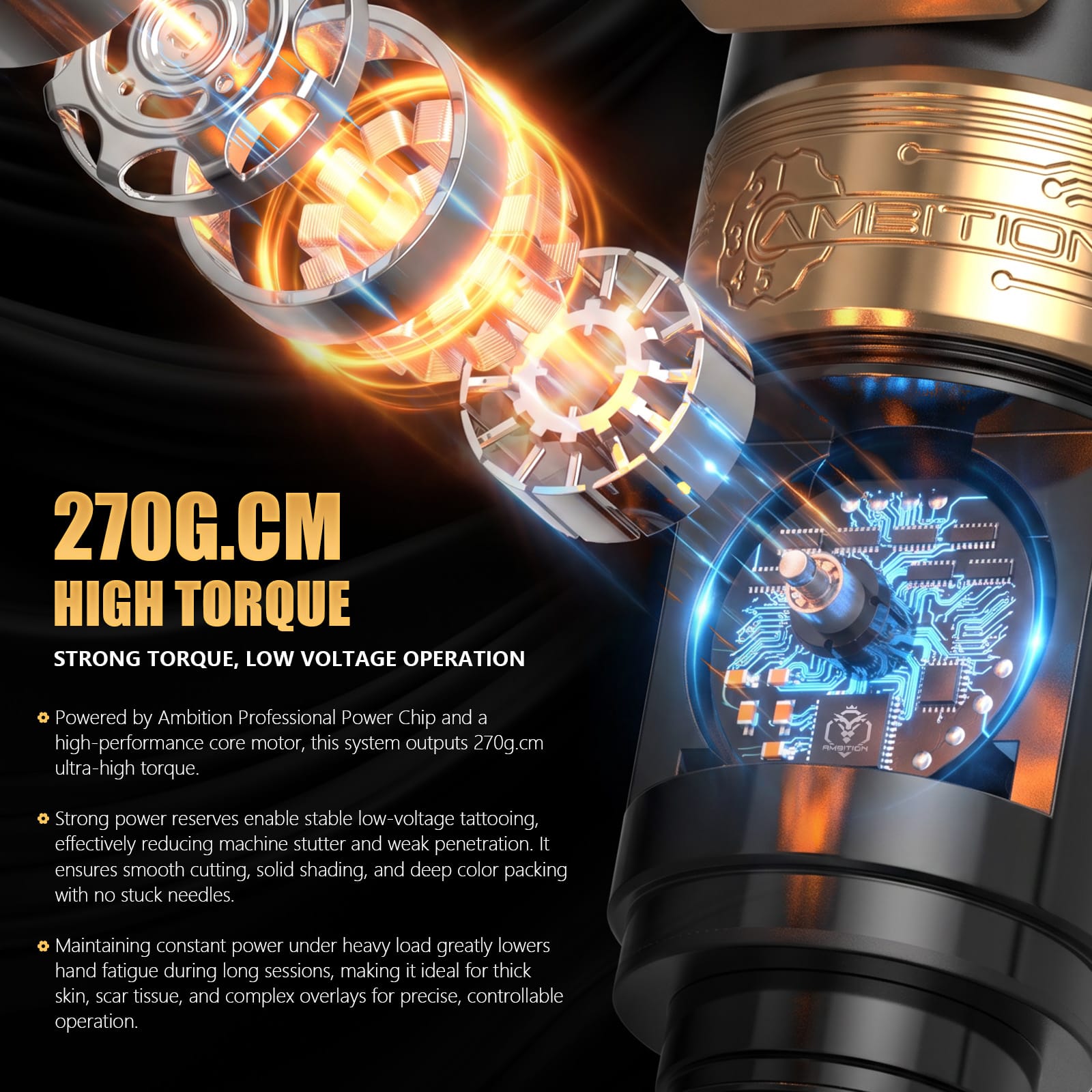 Ambition Epoch Max Wireless Tattoo Pen Machine with 9 Strokes Length 1.0mm-5.0mm