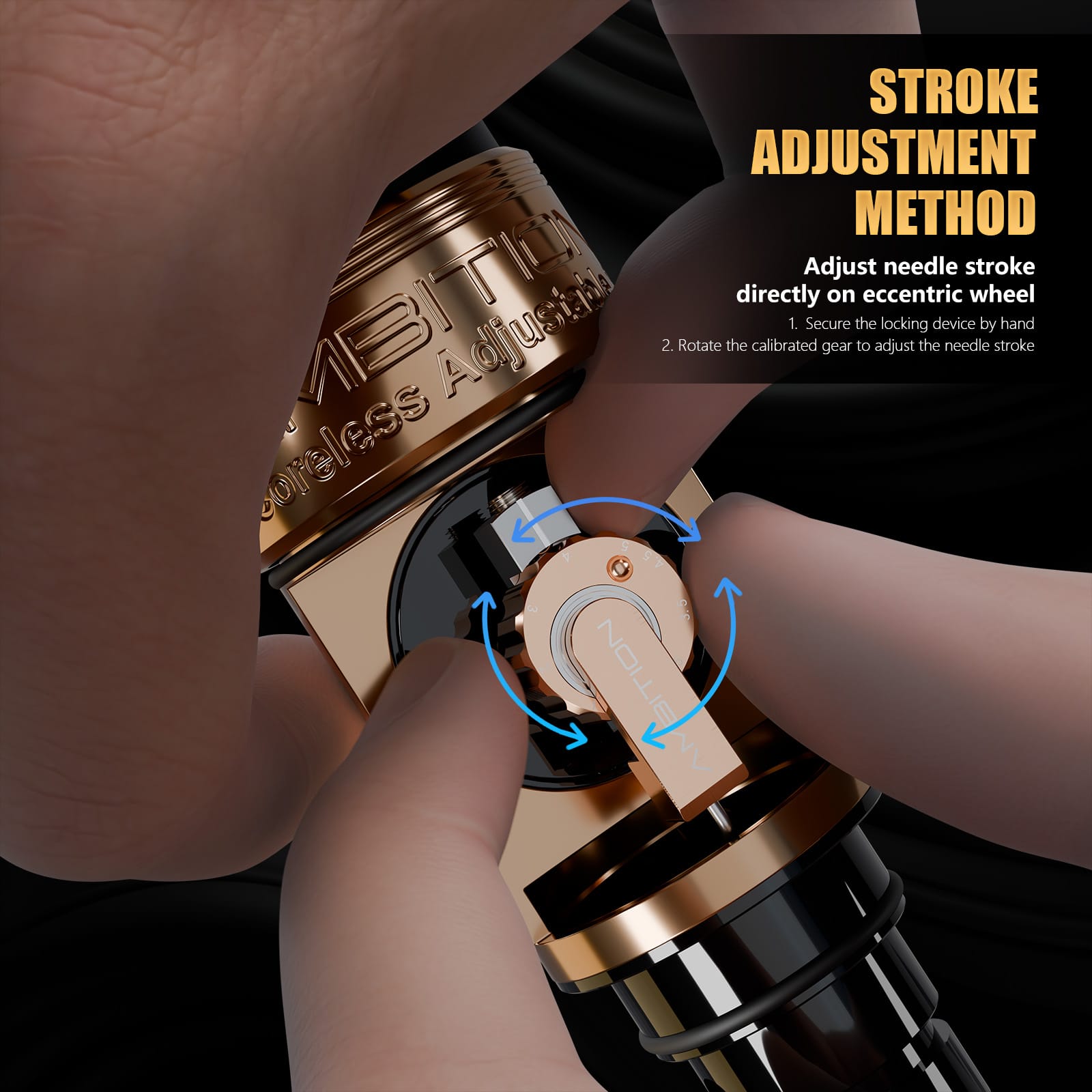 Ambition Epoch Wireless Tattoo Pen Machine with 9 Strokes Length 1.0mm-5.0mm