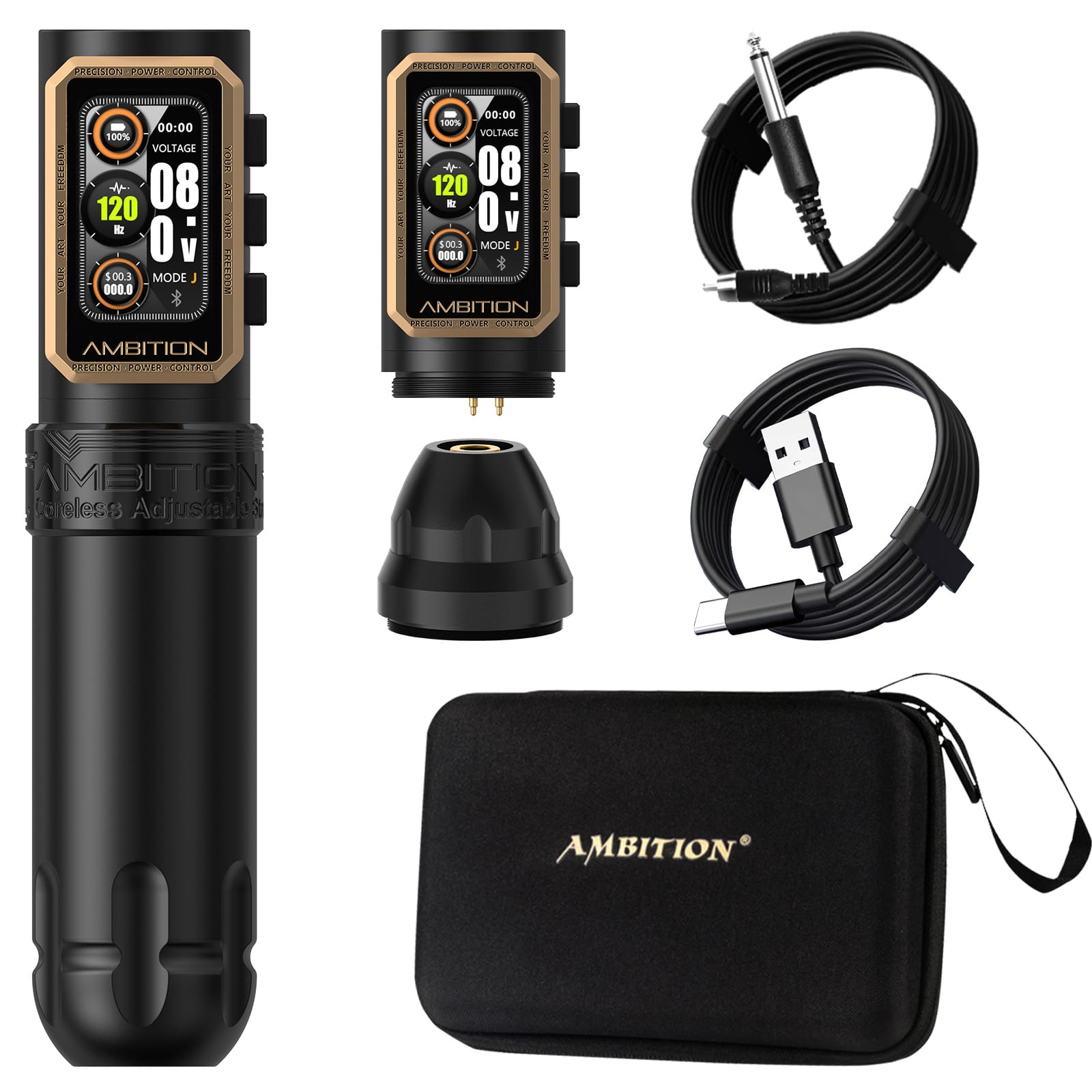 Ambition Epoch Wireless Tattoo Pen Machine with 9 Strokes Length 1.0mm-5.0mm