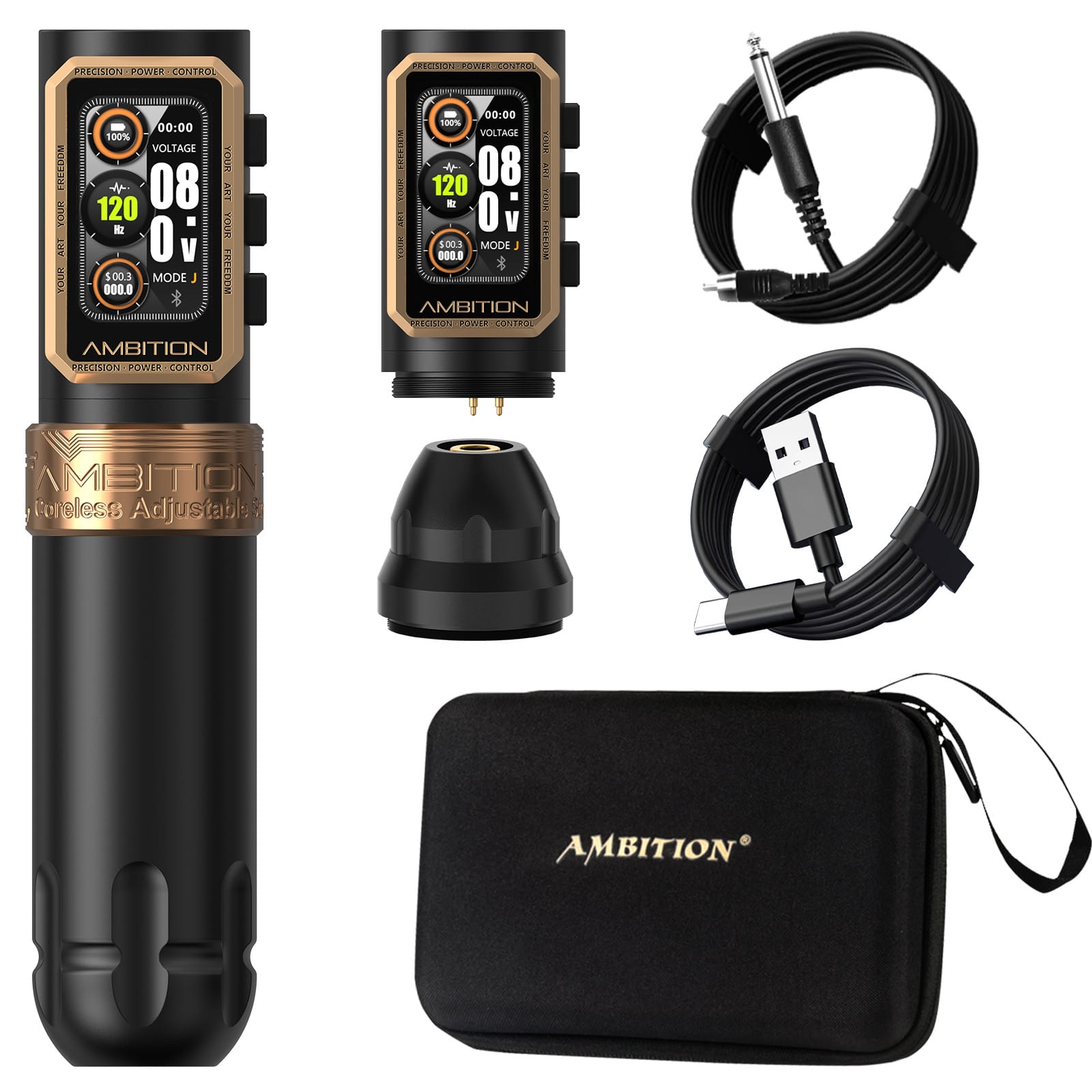 Ambition Epoch Wireless Tattoo Pen Machine with 9 Strokes Length 1.0mm-5.0mm