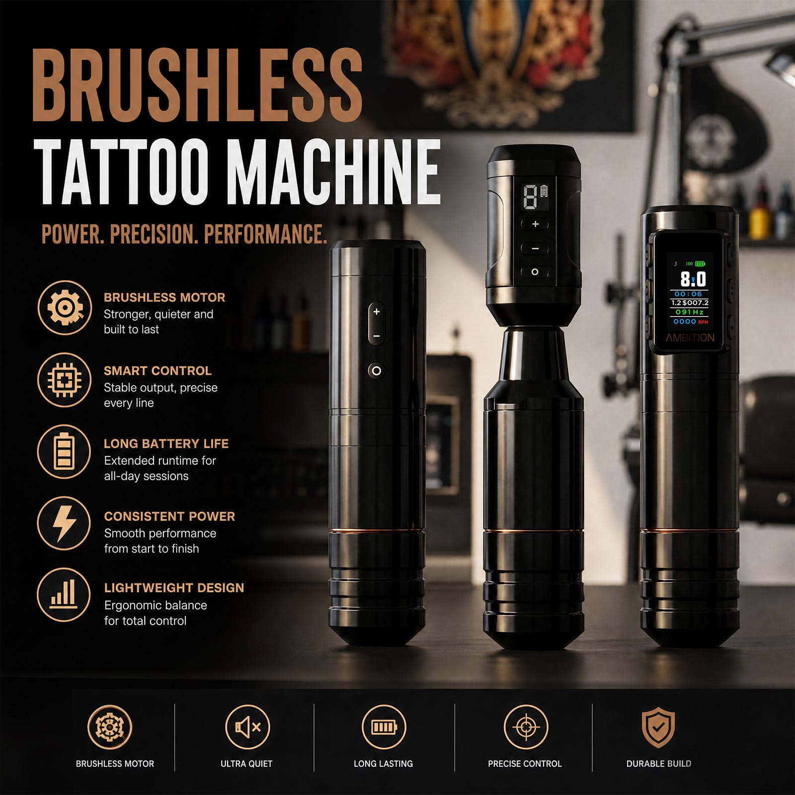 Ambition Ninja Series Wireless Tattoo Machine