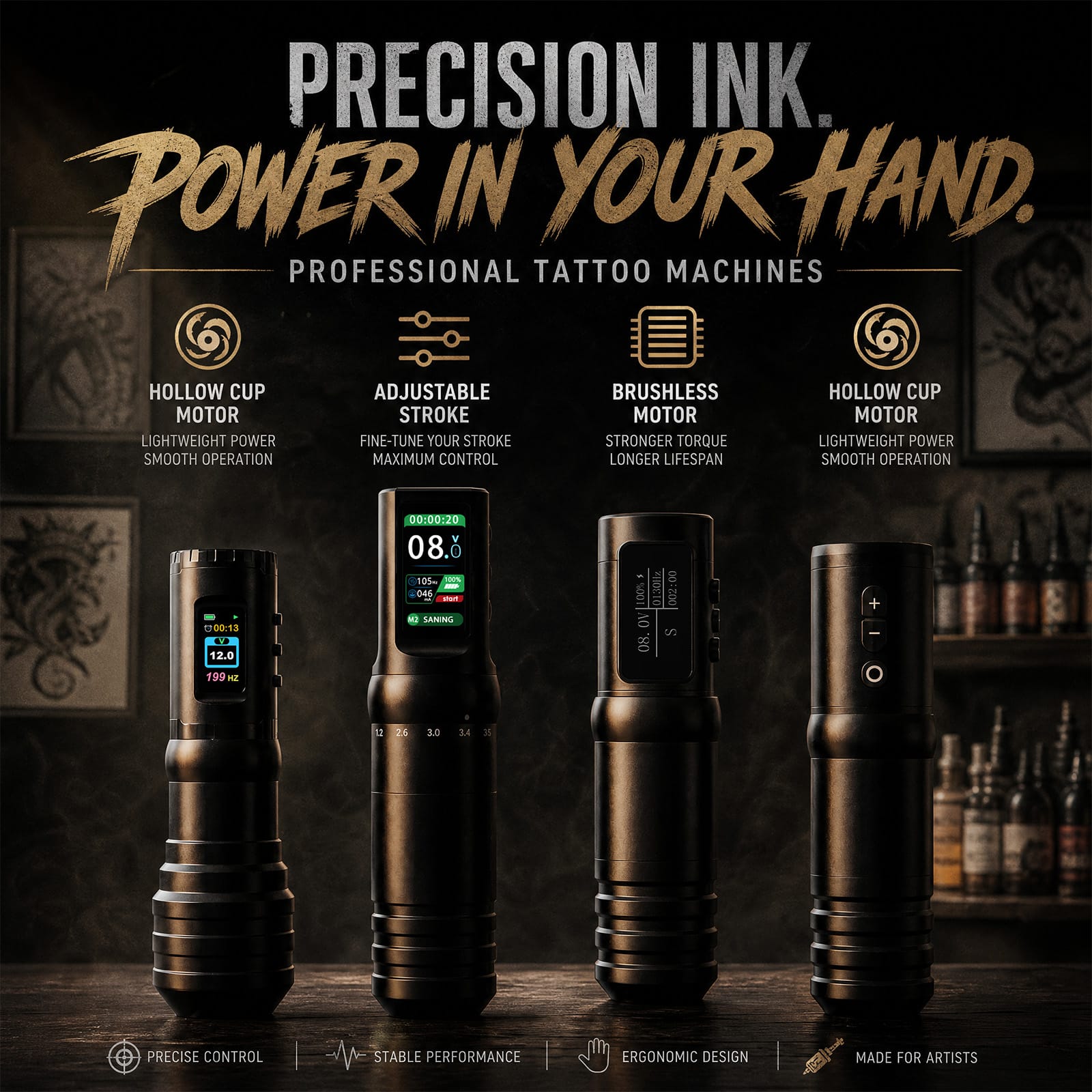Ambition Flash Series Wireless Tattoo Machine | Flash/Flash max/C5