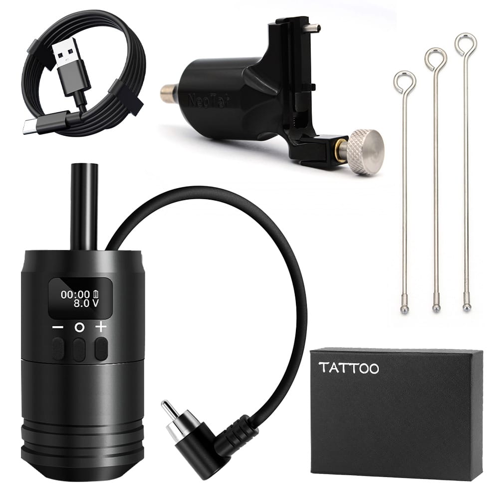 その他 Ambition Vibe max 2battery+2type grip Ambition 2 in 1 Tattoo Battery Grip with Traditional Tattoo Machine