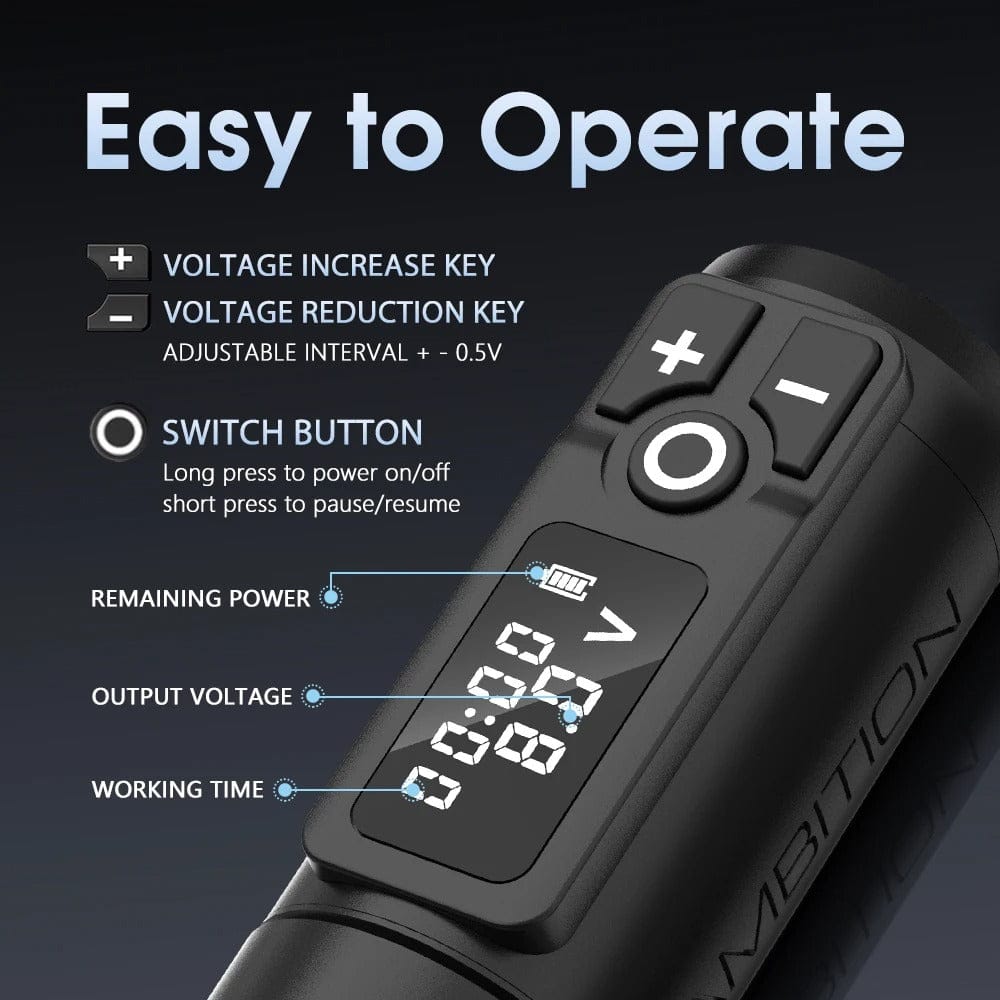 Ambition Soldier Wireless Tattoo Machine Kit + G1 Bluetooth Stencil Printer