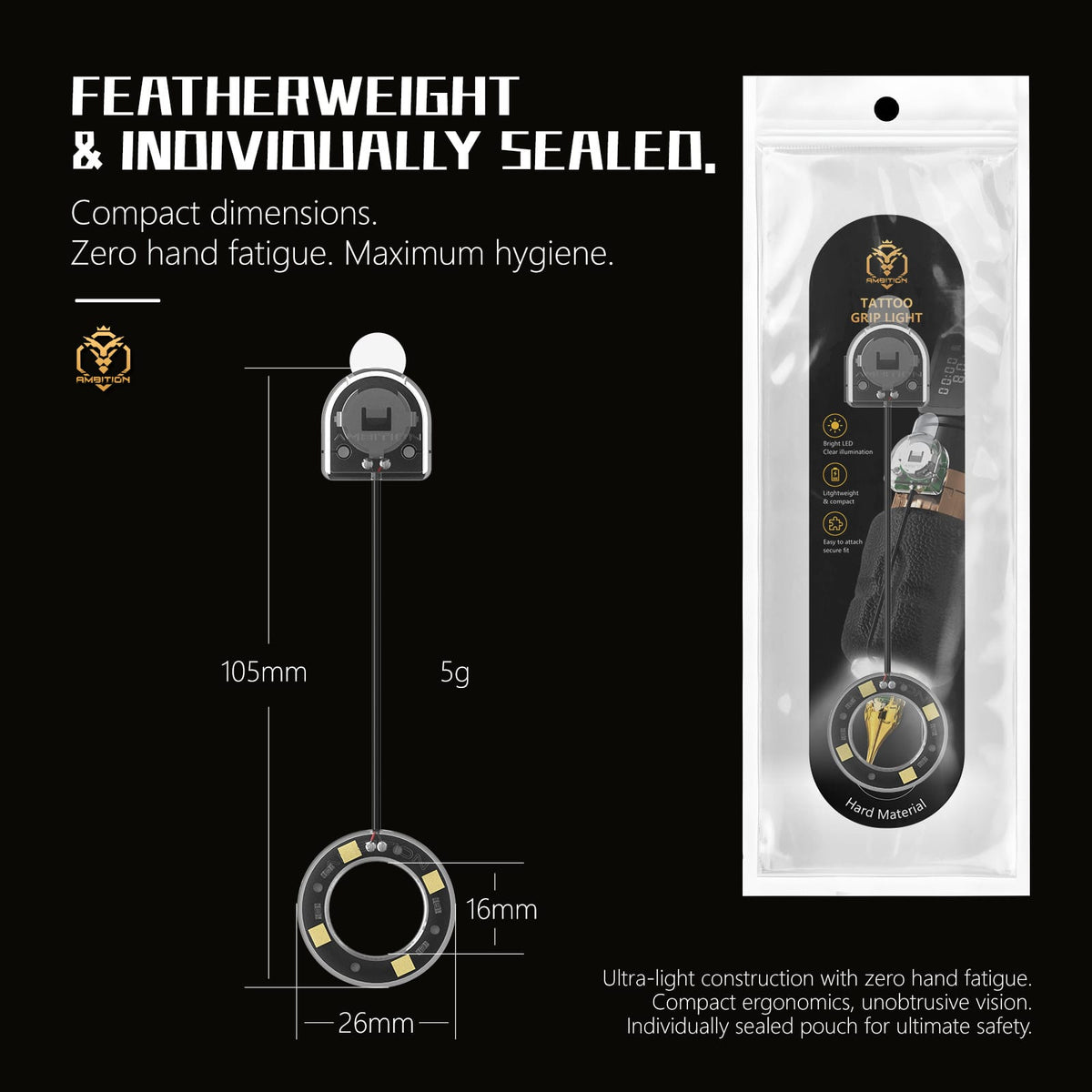 Ambition Tattoo Grip Lights for Tattoo Machine For Tattoo Artists