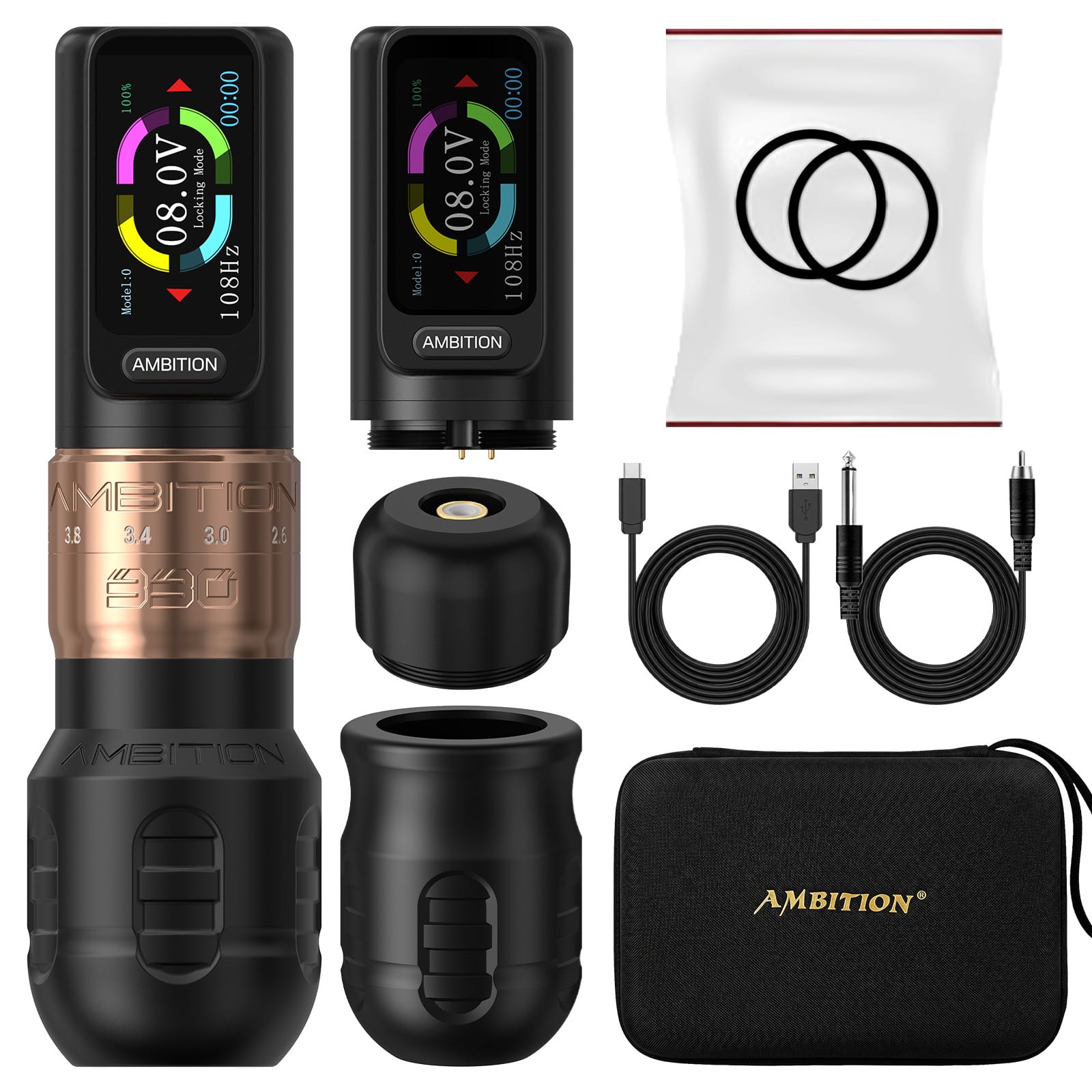 Ambition Seher Plus Wireless Tattoo Pen Machine with 6 Strokes Length 2.2mm-4.2mm