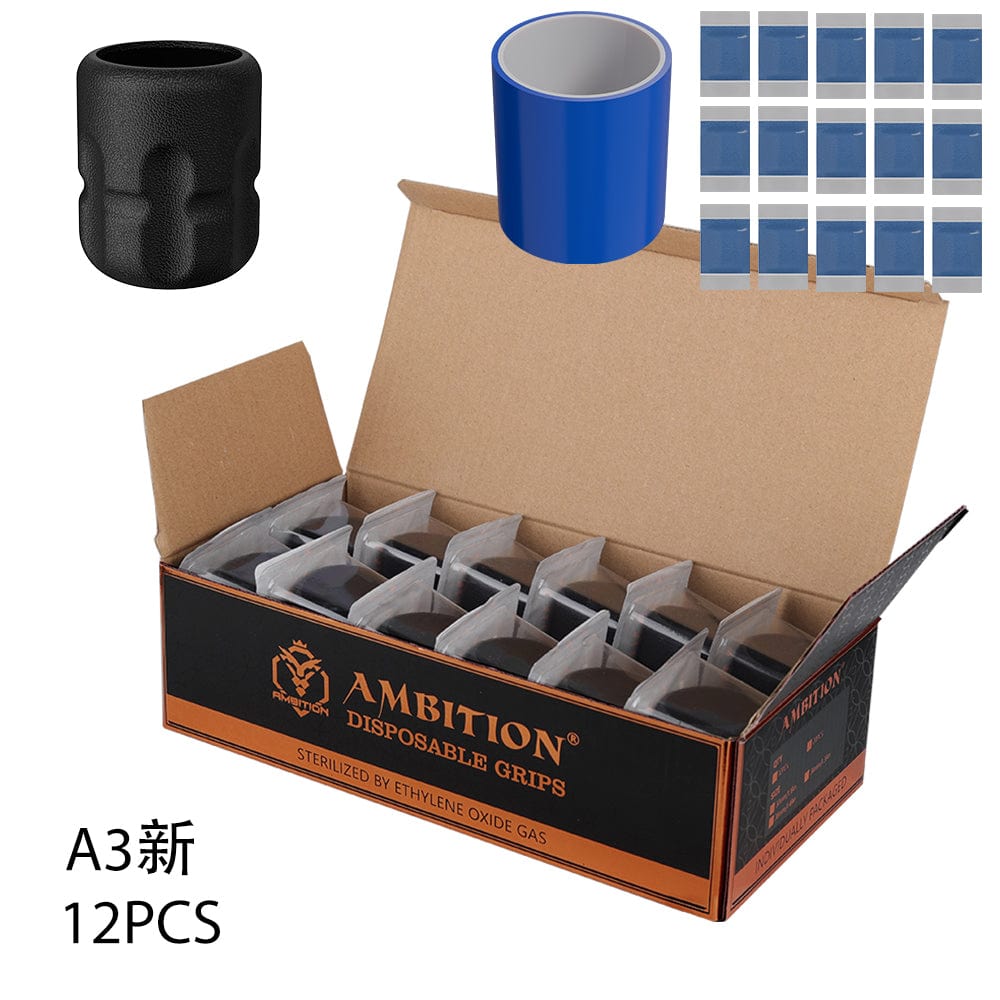 Ambition Soldier 42MM Disposable Tattoo Grips - 12Pcs