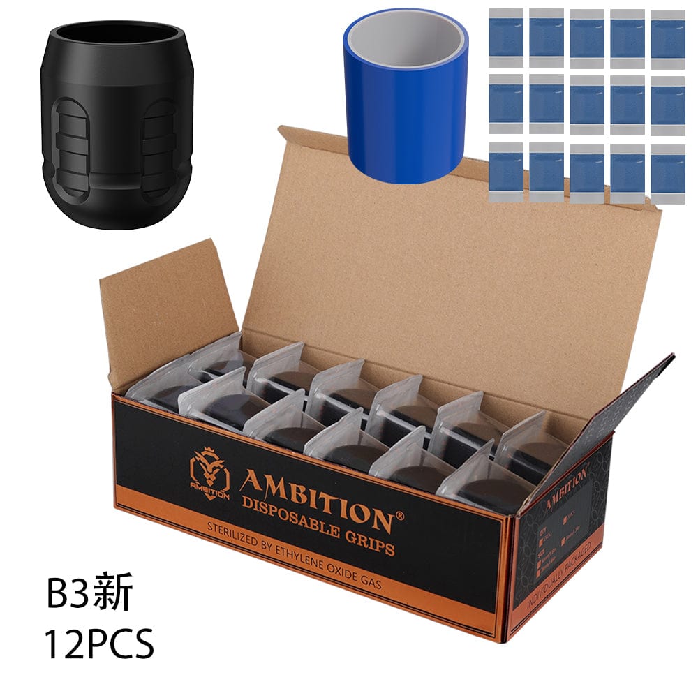 Ambition Soldier 42MM Disposable Tattoo Grips - 12Pcs