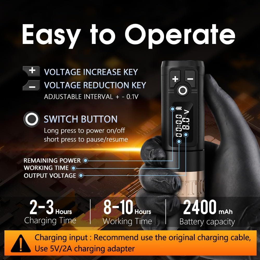 Tattoo Kit | Ambition Soldier Wireless Tattoo Machine Kit 4