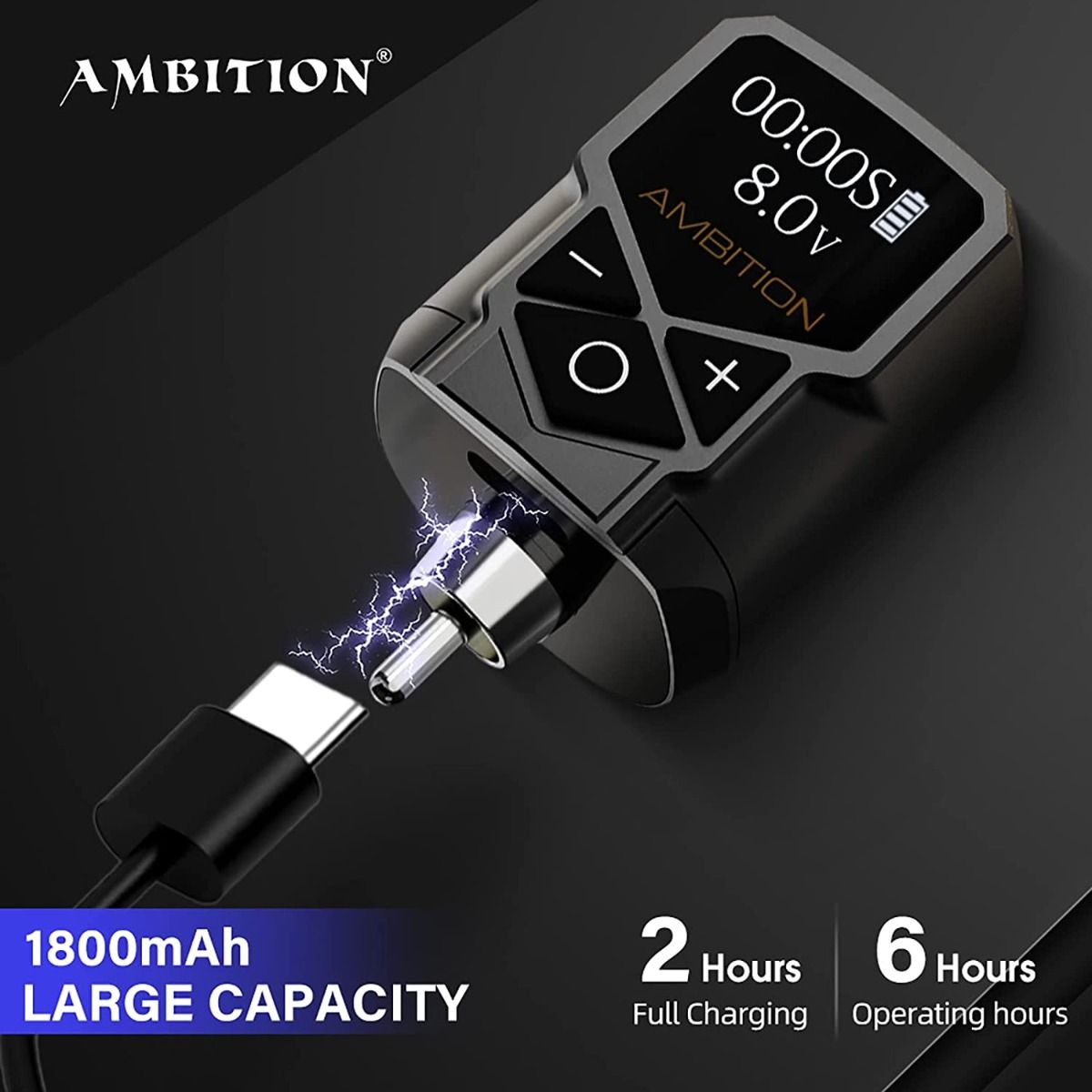 Ambition Kuark Mini RCA Tattoo Power Supply