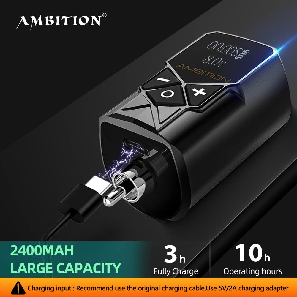 Ambition Wireless Tattoo Pen Machine 2.5-3.5MM Strokes Length | Torped 28MM