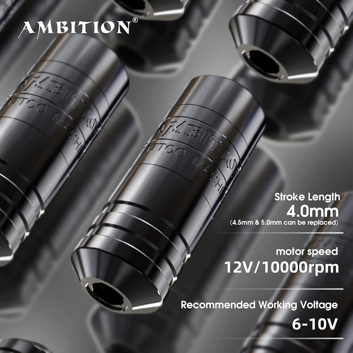 Ambition Wireless Tattoo Pen Machine 4.0-5.0MM Strokes Length | Torped 32MM