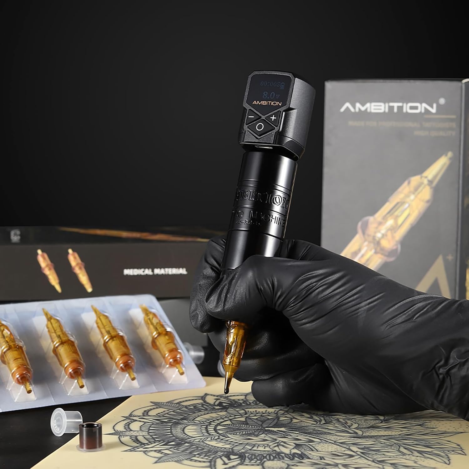 Ambition Wireless Tattoo Pen Machine 2.5-3.5MM Strokes Length | Torped 28MM