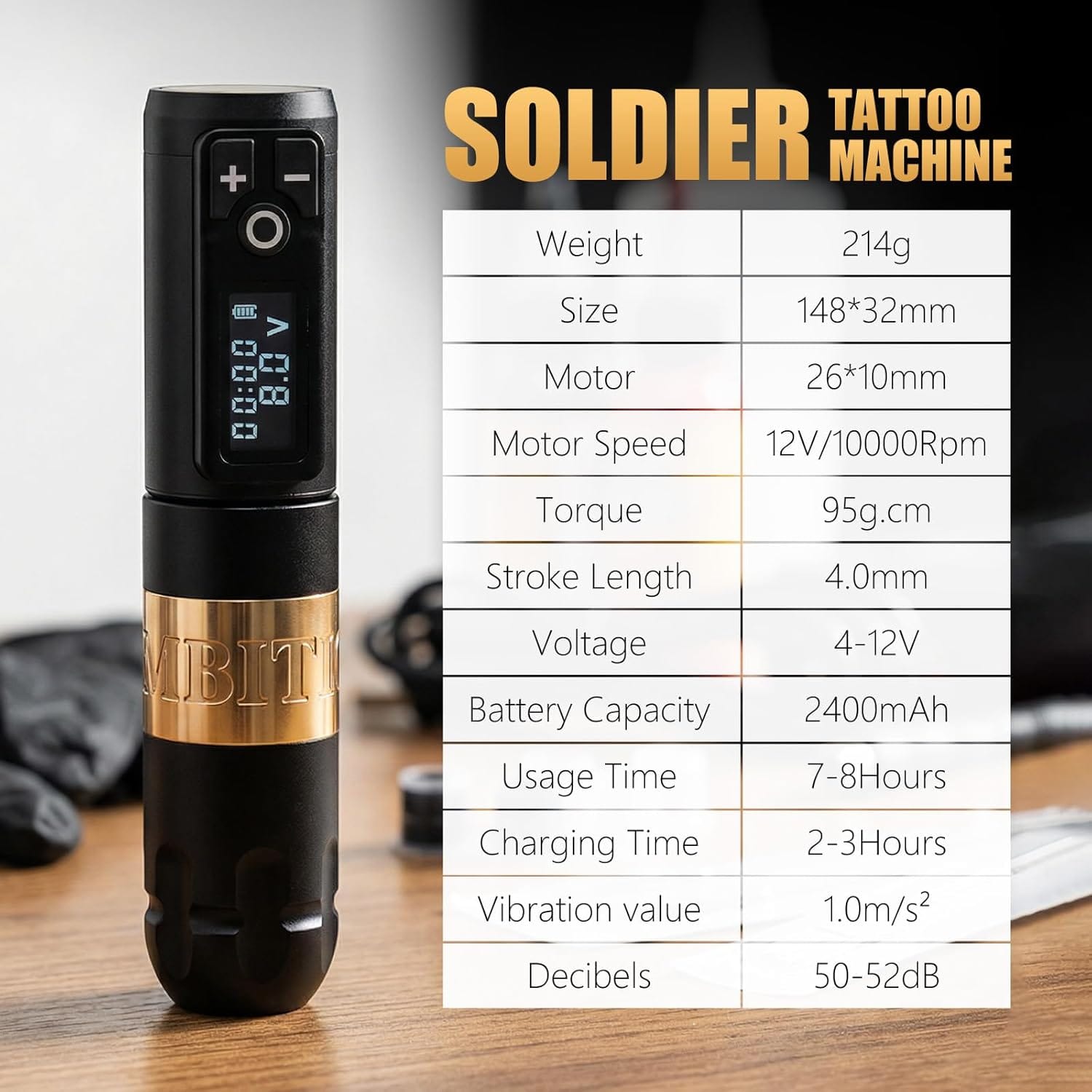 Tattoo Kit | Ambition Soldier Wireless Tattoo Machine Kit 4